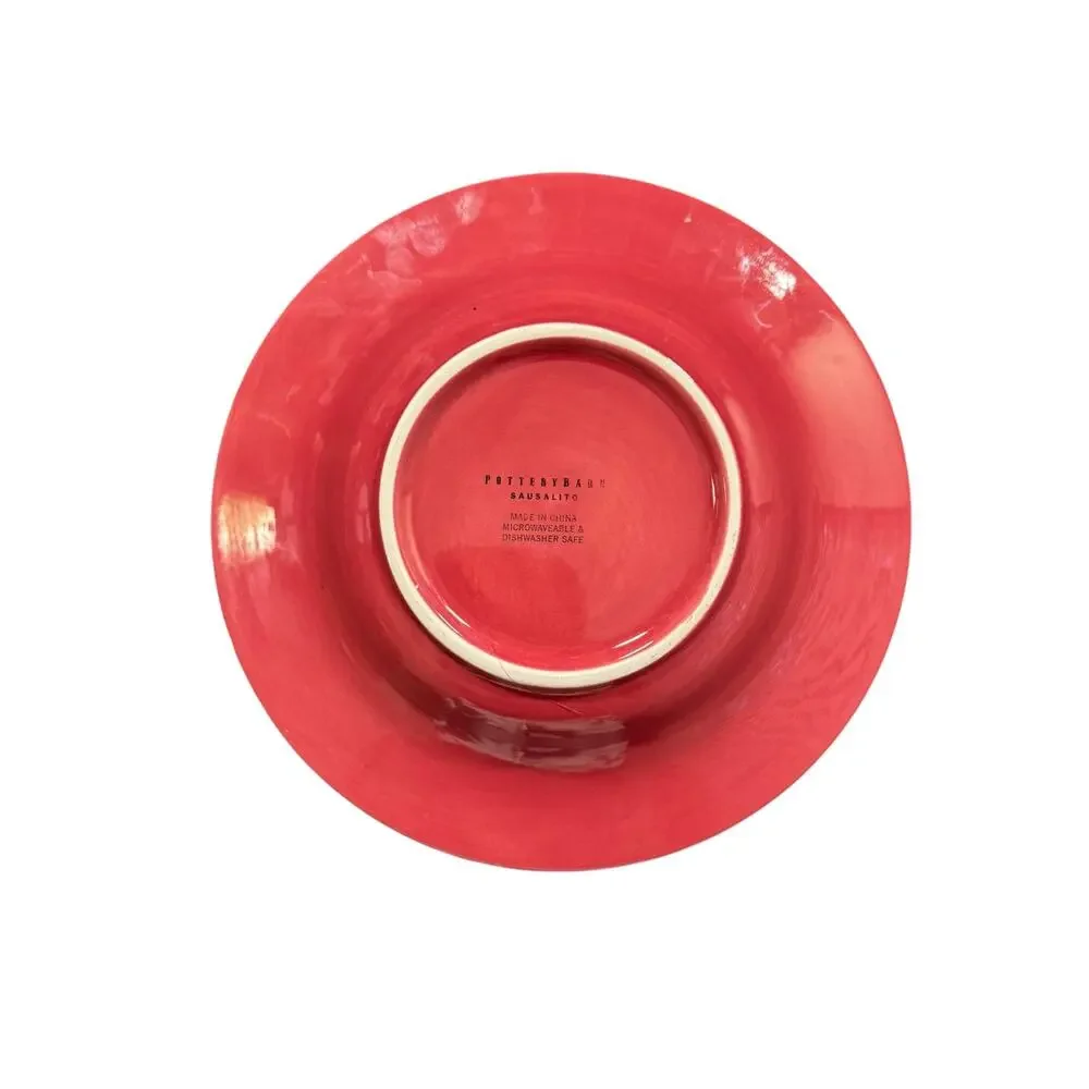 Pottery Barn Sausalito Red Salad Bowls Set of 4